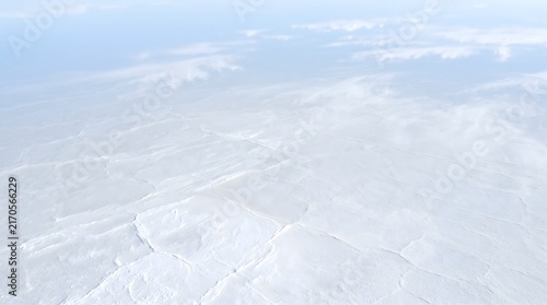 Aerial white ice snow landscape texture background