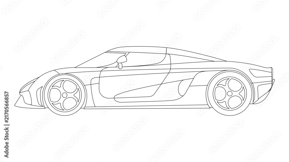 Naklejka premium Koenigsegg Regera Swedish sport hyper car vector vehicle speed icon classic race modern 