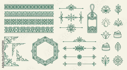 Elegant Decorative Elements Collection: Borders, Corners, Frames, Icons