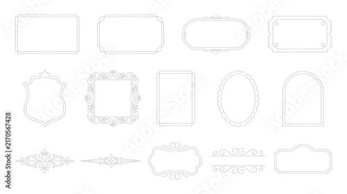 Elegant Decorative Frames and Borders Collection, Isolated Vector Elements