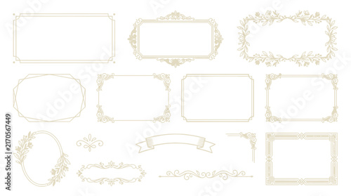 Elegant Decorative Frames and Borders Collection, Isolated on Transparent Background