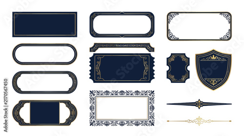 Elegant Decorative Frames and Borders Collection, Isolated