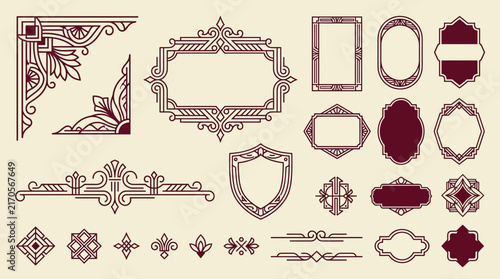 Vintage Decorative Elements - Ornate Frames, Borders, Flourishes
