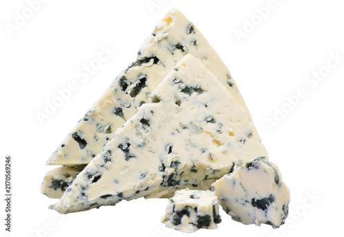 Fotografía Blue cheese isolated on white background