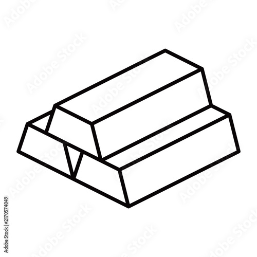 積み上げられた金塊やインゴットを表現したシンプルな線画イラスト