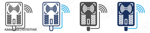 Plakat w ramie rfid reader icon set multi concept