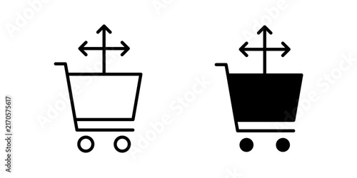 Bild auf Leinwand Cross Sell Icon represents offering related products or additional services to customers during a purchase to increase sales and improve shopping opportunities