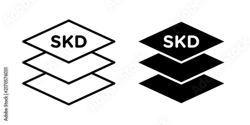 Obraz na plátne SDK Icon represents a software development kit, providing tools, libraries, and resources for application development and system integration with editable vector illustration