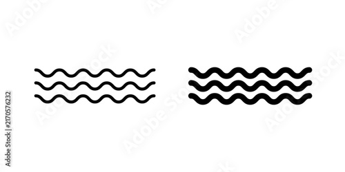 Bild auf Leinwand Wave Icon represents water movement, flowing patterns, and natural aquatic motion with editable vector illustration