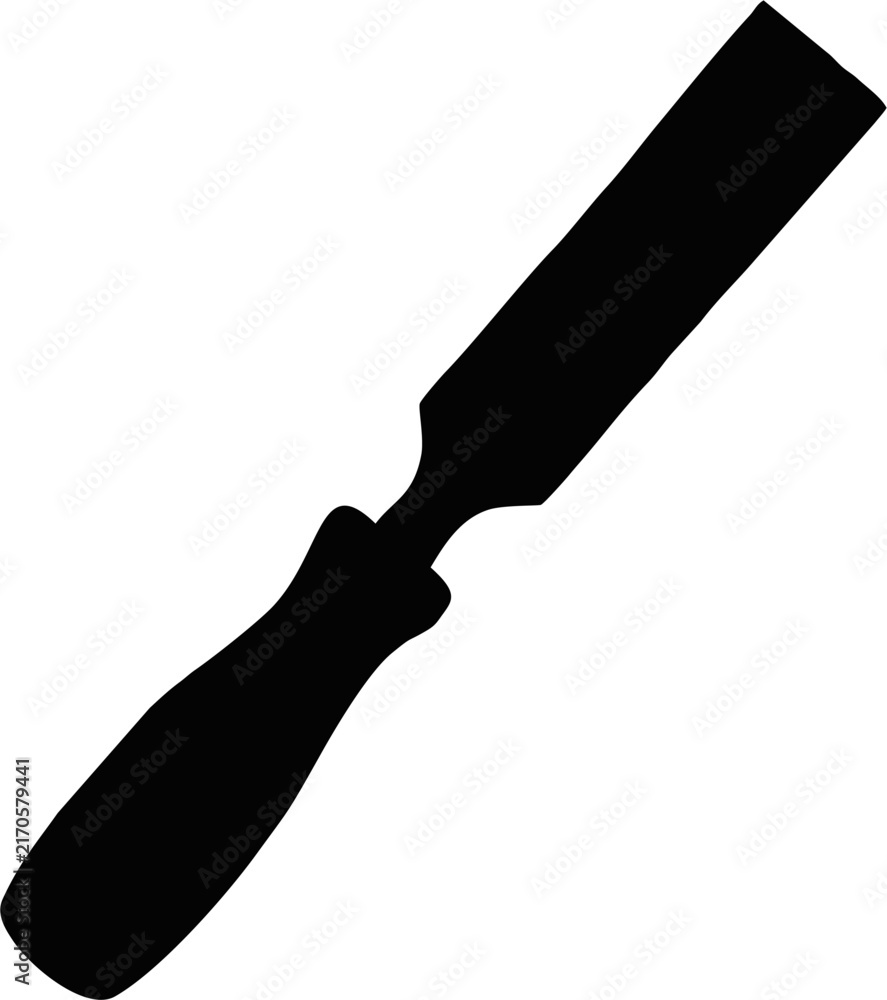 Fototapeta premium Woodworking Chisel Silhouette Icon - Hand Tool Vector Graphic