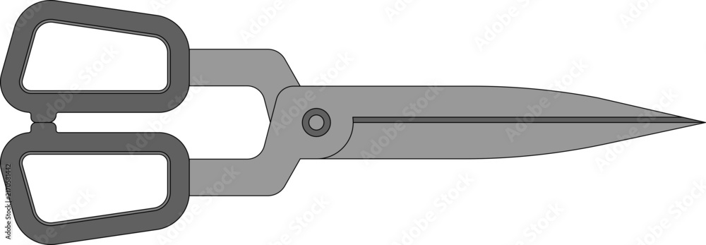 Obraz premium Minimalist Illustration of Scissors, Metal Scissors Illustration