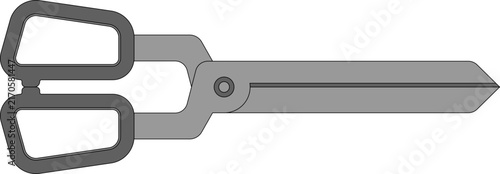 Minimalist Illustration of Scissors, Metal Scissors Illustration
