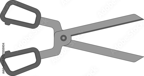 Minimalist Illustration of Scissors, Metal Scissors Illustration