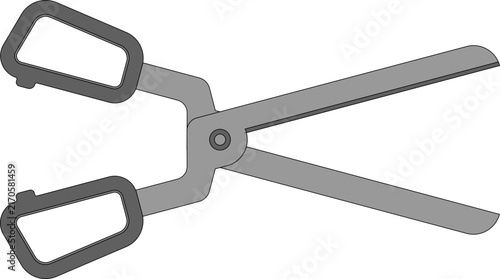 Minimalist Illustration of Scissors, Metal Scissors Illustration
