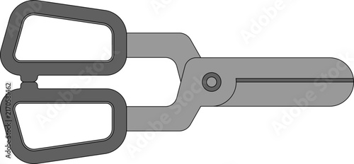 Minimalist Illustration of Scissors, Metal Scissors Illustration