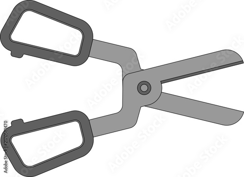 Minimalist Illustration of Scissors, Metal Scissors Illustration