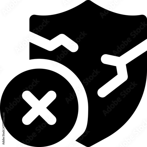 Foto low protection glyph icon