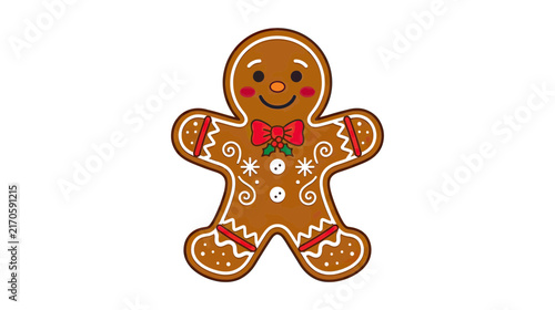 Cute Gingerbread Man Cookie Isolated Transparent Background