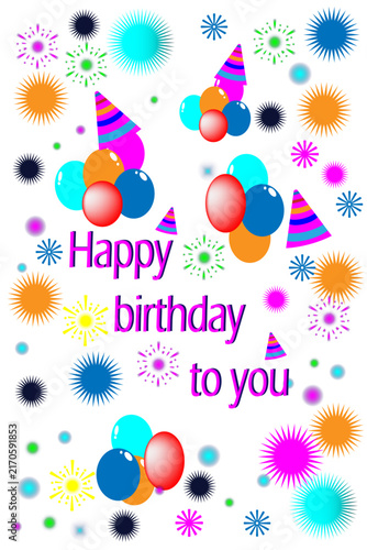 Vector birthday greeting card; suitable for backgrounds, invitations, and greeting cards.