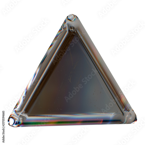 Obraz na płótnie 3D Glossy Glass Triangle with Chromatic Aberration