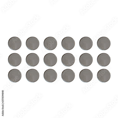 Canvastavla Minimalist Grey Circle Grid Pattern on White Background
