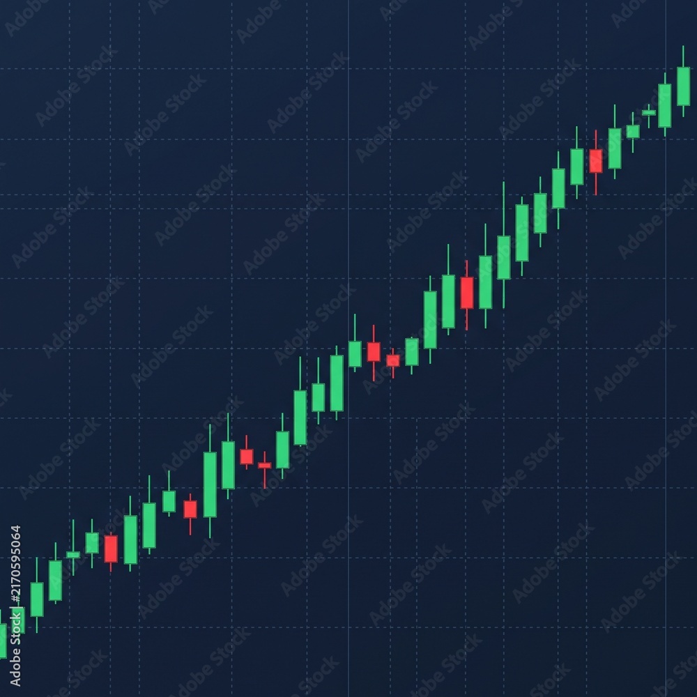 Fototapeta premium Stock Market Bullish Candlestick Chart Showing Upward Trend