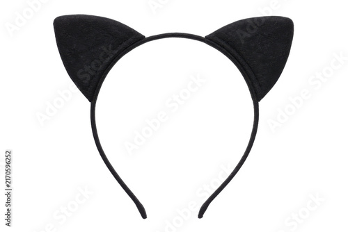 Bild auf Leinwand Black cat ears headband, featuring a textured fabric and a simple design, is iso