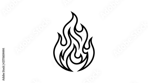 Stylized Fire Flame Icon Isolated