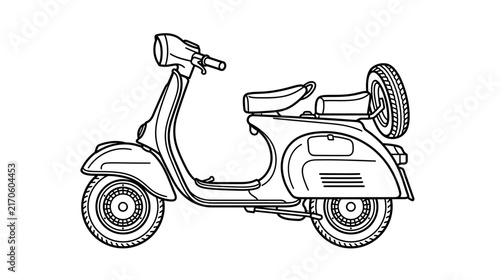 Retro Scooter Illustration Isolated