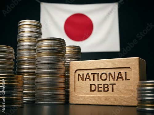 Japan national debt and financial crisis. Japanese economy, government fiscal burden, inflation, central bank policies, and sovereign debt issues