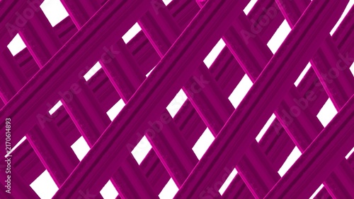 Hand drawn magenta abstract diagonal striped woven grid pattern digital illustration.