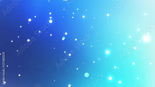 Blues and light blues reminiscent of the deep sea glowing particles rising diagonally, dreamy abstract background, seamless loop.
