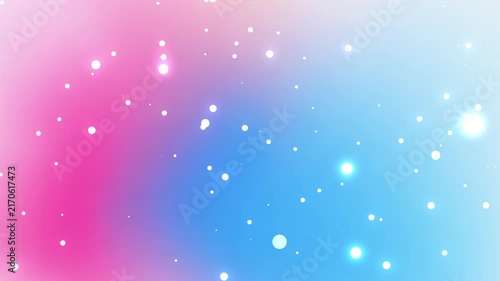 Pastel pink and blue glowing particles rising diagonally, dreamy abstract background, seamless loop.