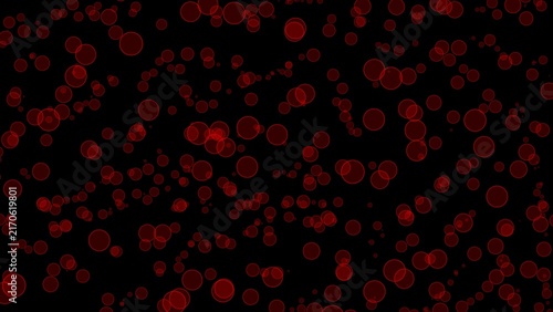 Abstract dark background with glowing red bokeh circles and soft bubbles pattern