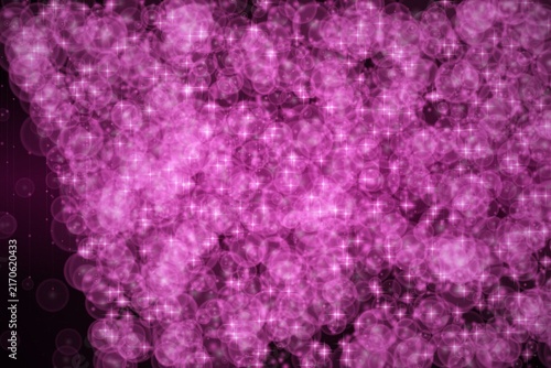 Pink bokeh background with sparkling glitter, glowing magenta light circles, abstract festive texture for celebrations