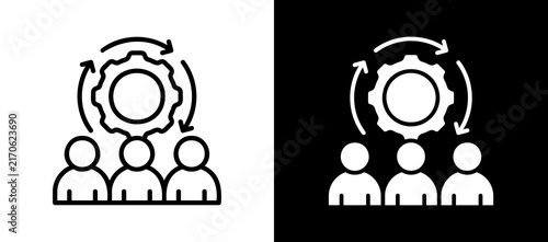 Organizational Support whiteblack icon