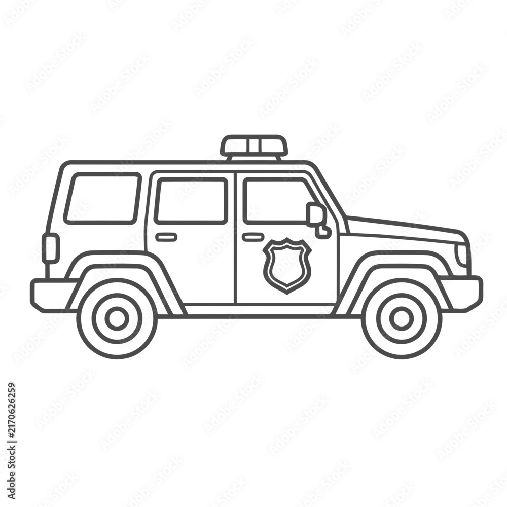 Fototapeta premium Police car outline