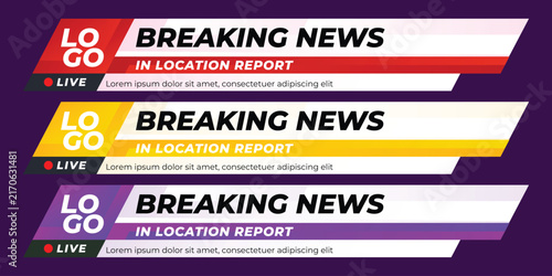 Modern Broadcast Lower Thirds Overlay Templates for Live Television Streaming and Digital Content