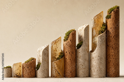 Sustainable growth concept made with natural materials