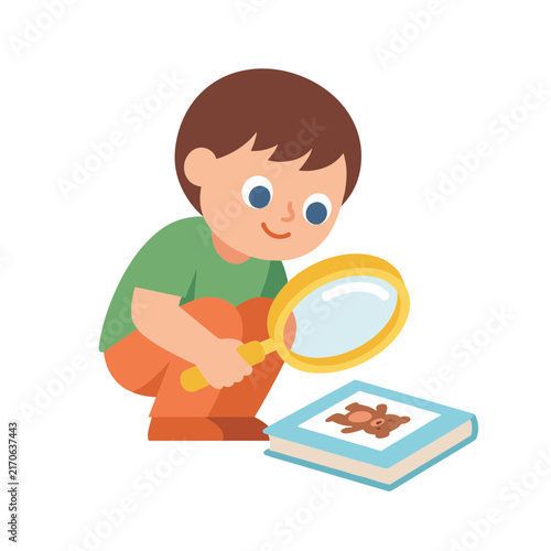 Child holding toy playful minimal flat vector illustration for children education posters and playful learning resources