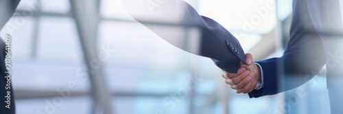Close-up of business agreement handshake