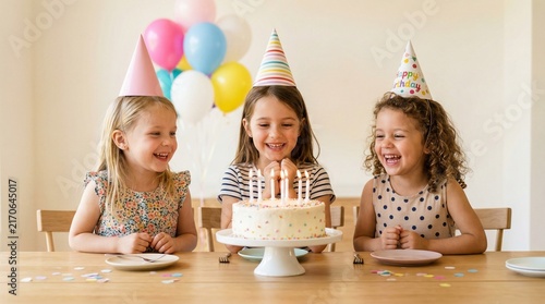 Friends celebrate at a birthday party with cake and candles