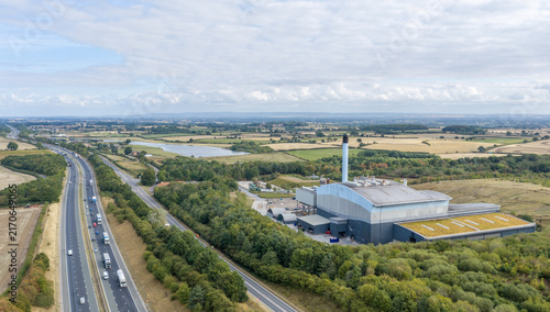 Allerton Waste Recovery Park near Knaresborough, North Yorkshire, England, generating electricity from residual household waste through energy recovery.