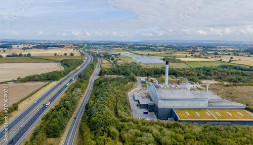 Allerton Waste Recovery Park near Knaresborough, North Yorkshire, England, generating electricity from residual household waste through energy recovery.