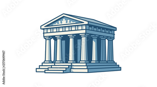 Classical Greek temple architecture illustration.
