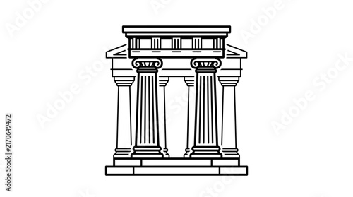 Classical Greek temple architectural pillar icon