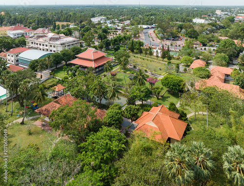 Bild auf Leinwand aerial view, drone shot, top down, panoramic, vo van kiet, memorial site, memori