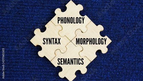 Canvas Print The four main components of grammar are phonology, morphology, syntax, and semantics word
