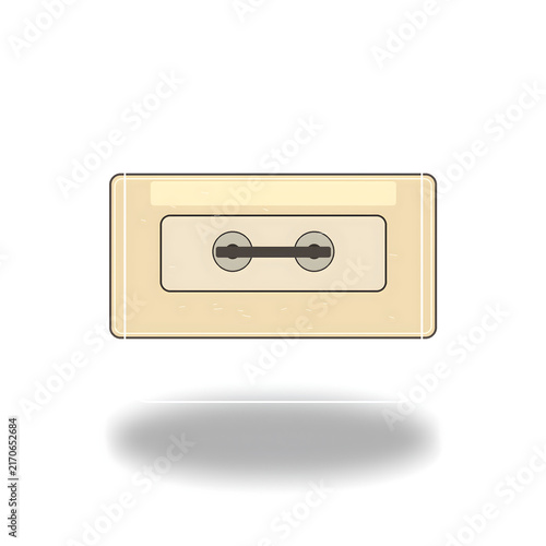 Vintage audio cassette tape illustration on white background