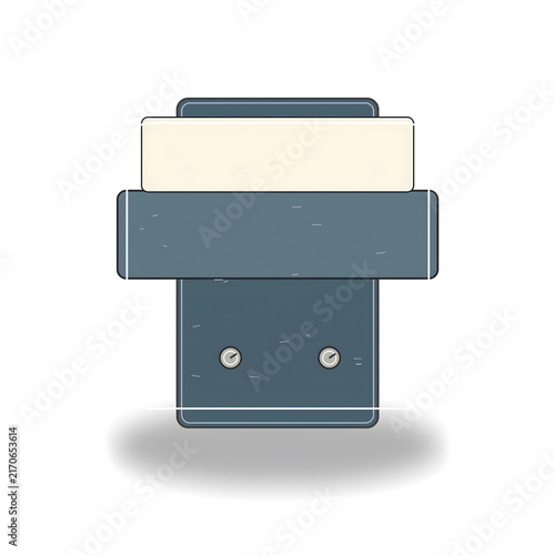 Minimalist vintage analog synthesizer module illustration